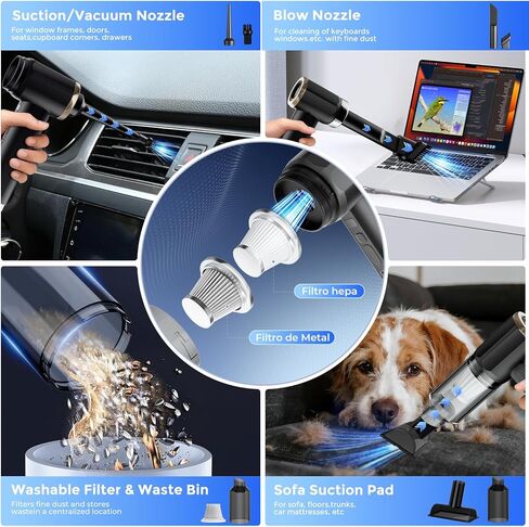 Smart Handheld Vacuum Cleaner, Black, 24000Pa Suction Power, 50 min Run time, 5-in-1 Multifunction Design, Dual Sensor chip, brushless Motor in Saudi Arabia