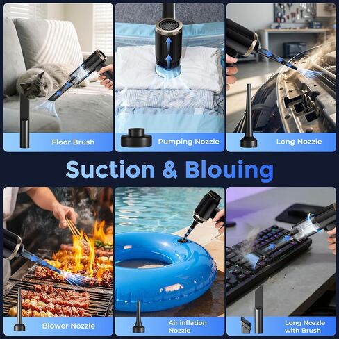 Smart Handheld Vacuum Cleaner, Black, 24000Pa Suction Power, 50 min Run time, 5-in-1 Multifunction Design, Dual Sensor chip, brushless Motor in Saudi Arabia