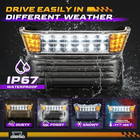 Club Car Precedent LED Headlight with Bumper, 12V Golf Cart Headlight Kit for Club Car Precedent 2004-UP Electric Golf Carts, DOT Approved Street Legal Club Car Headlight, OEM# 102524801, 10252480-1 in Saudi Arabia