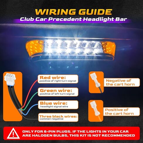 Club Car Precedent LED Headlight with Bumper, 12V Golf Cart Headlight Kit for Club Car Precedent 2004-UP Electric Golf Carts, DOT Approved Street Legal Club Car Headlight, OEM# 102524801, 10252480-1 in Saudi Arabia