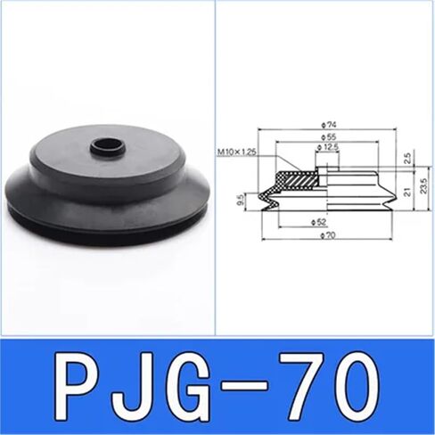 5PCS PJG60 70 80 Black White Industrial Pneumatic Vacuum Chuck Suction Cups Nozzle Color Manipulator with Silica Gel(PJG-70 Black) in Saudi Arabia