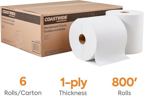Coastwide Professional Recycled Hardwound Paper Towels, 1-Ply, 800 ft./Roll, 6 Rolls/Carton in Saudi Arabia