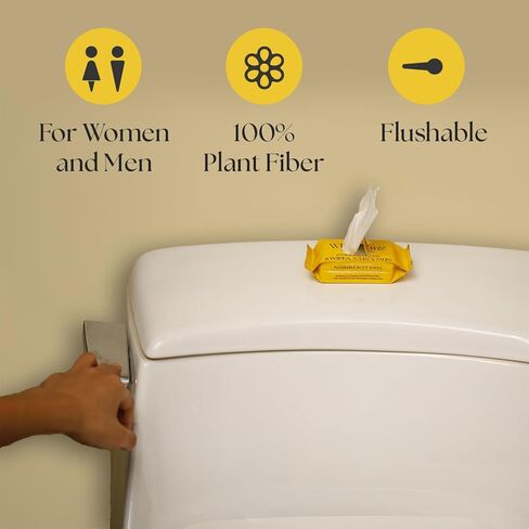 80 Count Pocket Size Adult Hygiene Wipes | Flushable | 10 Individual Packs of 8 | Scented with Camellia, Chamomile, & Aloe | Discreet Hotel Quality Wipes in Kuwait