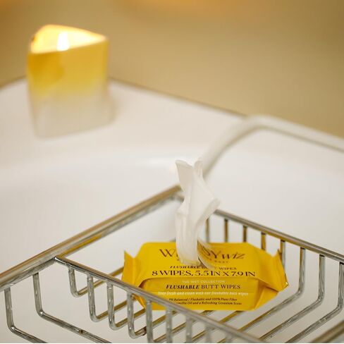 80 Count Pocket Size Adult Hygiene Wipes | Flushable | 10 Individual Packs of 8 | Scented with Camellia, Chamomile, & Aloe | Discreet Hotel Quality Wipes in Kuwait