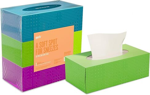 Perk Ultra-Soft Facial Tissues, 2-Ply, Gentle & Durable, 95 Tissues per Box, 6 Cube Pack, White in Saudi Arabia