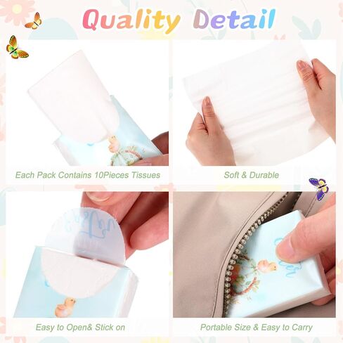 Outus 50 Pack Easter Basket Stuffers, 3-Ply Mini Travel Facial Tissues, Bunny Design for Adults Teens Easter Party Favors Basket Goodie Bags Fillers Gifts Classroom Office Exchange Gifts in Saudi Arabia