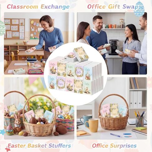 Outus 50 Pack Easter Basket Stuffers, 3-Ply Mini Travel Facial Tissues, Bunny Design for Adults Teens Easter Party Favors Basket Goodie Bags Fillers Gifts Classroom Office Exchange Gifts in Saudi Arabia