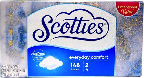 (4 Pack) Scotties 2-Ply Facial Tissues, 148 Sheets Per Box in Kuwait