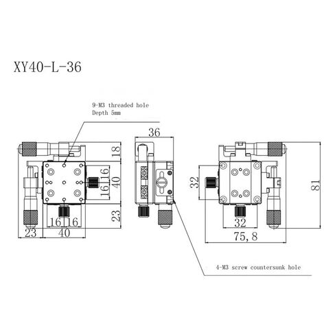 XY axis 40 * 40mm Cross Guide Type, Displacement Platform XY40-L-36 in Saudi Arabia