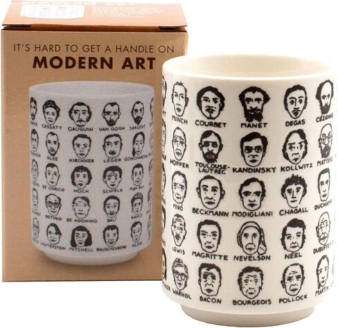 The Unemployed Philosophers Guild It's Hard to Get a Handle on Modern Art - Porcelain Tea Cup Featuring 65 Artists in Saudi Arabia