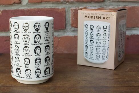 The Unemployed Philosophers Guild It's Hard to Get a Handle on Modern Art - Porcelain Tea Cup Featuring 65 Artists in Saudi Arabia