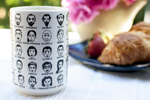 The Unemployed Philosophers Guild It's Hard to Get a Handle on Modern Art - Porcelain Tea Cup Featuring 65 Artists in Saudi Arabia