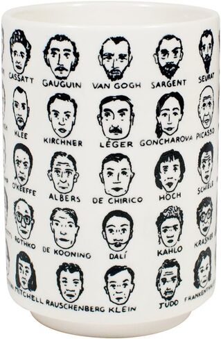 The Unemployed Philosophers Guild It's Hard to Get a Handle on Modern Art - Porcelain Tea Cup Featuring 65 Artists in Saudi Arabia