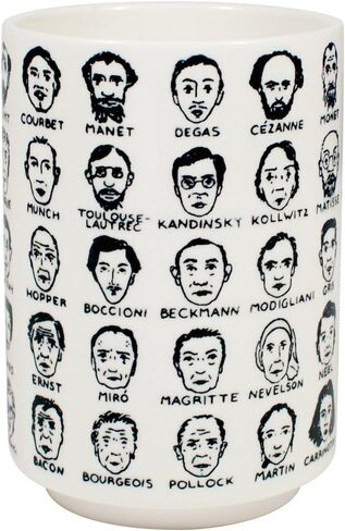 The Unemployed Philosophers Guild It's Hard to Get a Handle on Modern Art - Porcelain Tea Cup Featuring 65 Artists in Saudi Arabia