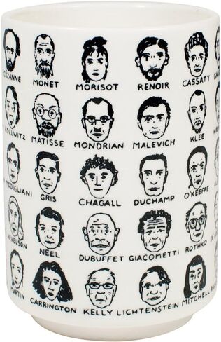 The Unemployed Philosophers Guild It's Hard to Get a Handle on Modern Art - Porcelain Tea Cup Featuring 65 Artists in Saudi Arabia