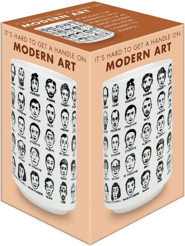 The Unemployed Philosophers Guild It's Hard to Get a Handle on Modern Art - Porcelain Tea Cup Featuring 65 Artists in Saudi Arabia