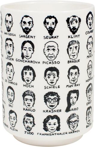 The Unemployed Philosophers Guild It's Hard to Get a Handle on Modern Art - Porcelain Tea Cup Featuring 65 Artists in Saudi Arabia