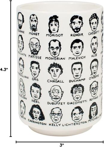 The Unemployed Philosophers Guild It's Hard to Get a Handle on Modern Art - Porcelain Tea Cup Featuring 65 Artists in Saudi Arabia