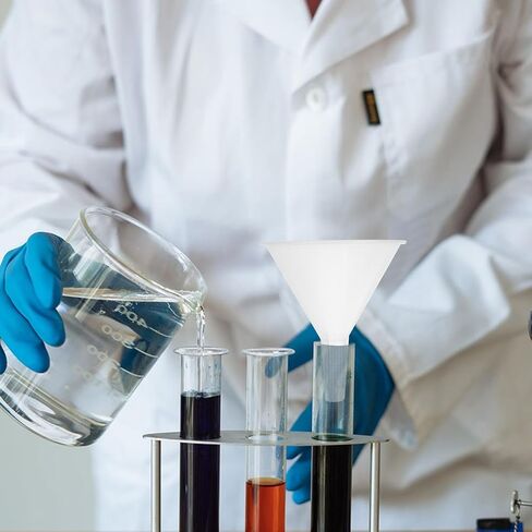 5pcs 100mm Plastic Triangle Laboratory Funnel Set, Pp Scientific Filling Funnels for Liquid Transfer and Experiment Use in Kuwait