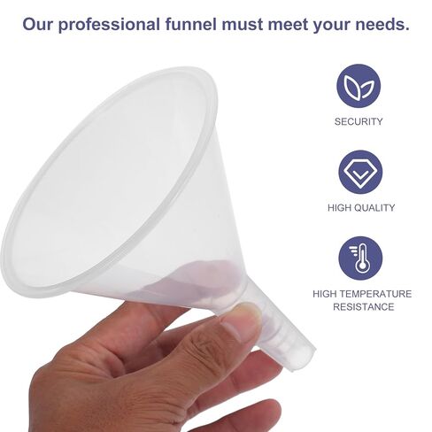 5pcs 100mm Plastic Triangle Laboratory Funnel Set, Pp Scientific Filling Funnels for Liquid Transfer and Experiment Use in Kuwait