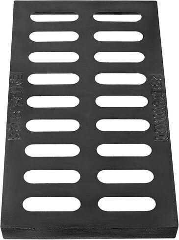 قطعتان من شبكة تصريف من الحديد الزهر مقاس 20 * 10 * 1.2 بوصة، شبكة متينة شديدة التحمل في الهواء الطلق، شبكة تصريف معدنية سوداء مستطيلة الشكل للممر، الفناء، الحديقة، المرآب in Kuwait