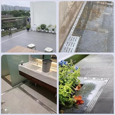 Stainless Steel Drainage Grate Kit for Shower, Outdoor & Floor - Durable Water Management Solution, Rust-Resistant Trench Cover for Efficient Drainage in Saudi Arabia