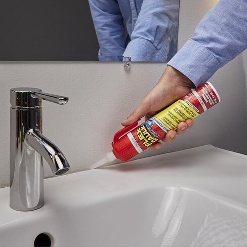 Flex Caulk، مانع تسرب بوليمر هجين مقاوم للماء ومقاوم للعوامل الجوية، قوي، قابل للطلاء، داخلي، خارجي، حمام، دش، حوض، نافذة، ألواح أساسية، باب، عربة سكن متنقلة، سقف، خشب، سيارات وبحري، شفاف، 6.6 أونصة، علبة مكونة من 4 in Kuwait