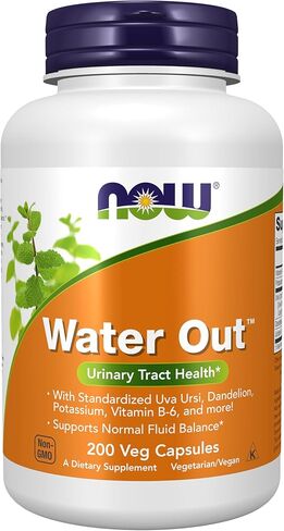 Now Supplements, Water Out مع Uva Ursi الموحد والهندباء والبوتاسيوم وفيتامين ب-6، 200 كبسولة نباتية in Saudi Arabia