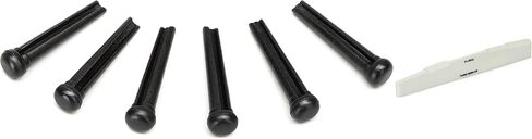 مجموعة دبابيس الجسر ذات النمط التقليدي من Graph Tech PP-2100-01 TUSQ - أسود بدون نقطة (مجموعة من 6) + Graph Tech PQ-9280-C0 TUSQ in Saudi Arabia