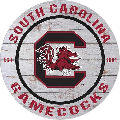 KH Sports Fan South Carolina Gamecocks Indoor Outdoor Weathered Circle Sign, 20x20 Inches, Display Your Team Spirit with This Unique South Carolina Gamecocks Wall Art in Saudi Arabia