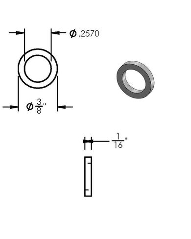 فاصل فولاذي 3/8 بوصة OD × 1/4 بوصة معرف، جلبة فاصلة دائرية غير مترابطة ذات تشطيب عادي، يناسب البراغي، البراغي 1/4 بوصة أو M6، الفواصل المعدنية عبر الإنترنت (طول 1/16 بوصة، 25 حزمة) in Kuwait