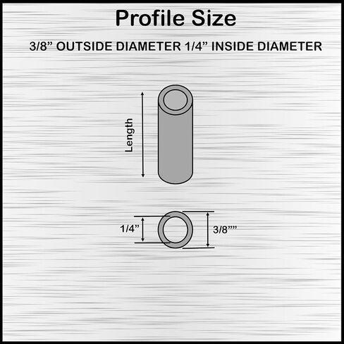 فاصل فولاذي 3/8 بوصة OD × 1/4 بوصة معرف، جلبة فاصلة دائرية غير مترابطة ذات تشطيب عادي، يناسب البراغي، البراغي 1/4 بوصة أو M6، الفواصل المعدنية عبر الإنترنت (طول 1/16 بوصة، 25 حزمة) in Kuwait
