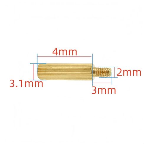 NACX M2 x 4mm+3mm Male-Female Brass Spacer Cylinder Knurled PCB Motherboard Spacer Standoff, 200Pcs in Saudi Arabia