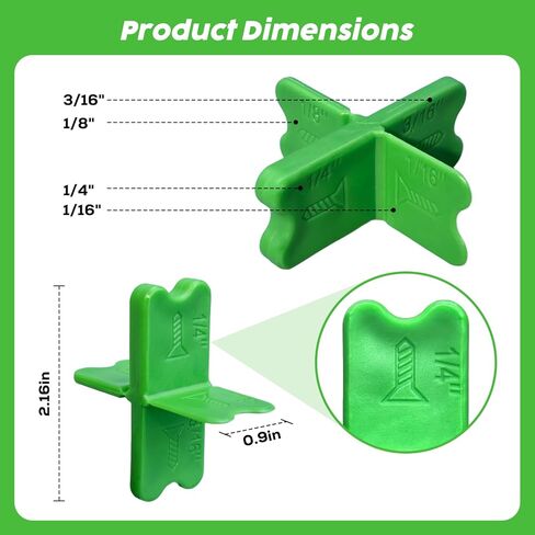 8 Pcs ABS Deck Spacer Tool,4 Thicknesses Deck Board Spacers(1/16", 1/8", 3/16", 1/4"),Green Deck Spacers Assorted for Pressure Treated Composite Decking in Saudi Arabia