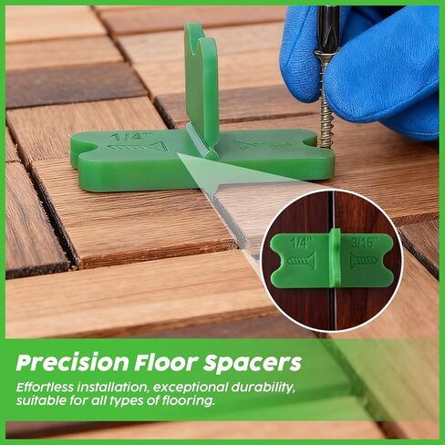 8 Pcs ABS Deck Spacer Tool,4 Thicknesses Deck Board Spacers(1/16", 1/8", 3/16", 1/4"),Green Deck Spacers Assorted for Pressure Treated Composite Decking in Saudi Arabia