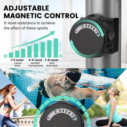 آلة التمرين البيضاوية دريبكس، آلة بيضاوية فائقة الهدوء للمنزل، آلات تدريب بيضاوية مغناطيسية مع مقاومة 8 مستويات، دولاب الموازنة 6 كجم، مستشعر النبض، شاشة LCD (أخضر) in Kuwait