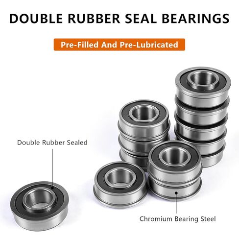 12 قطعة من محامل الكرات ذات الحواف (ID 1/2" x OD 1-3/8" x 1/2") لجزازة العشب، وعربات اليد، وعجلات العربات والشاحنات اليدوية، بديلة للماراثون، وExmark، وStens، وPrime Line وحزام الشمس. in Kuwait