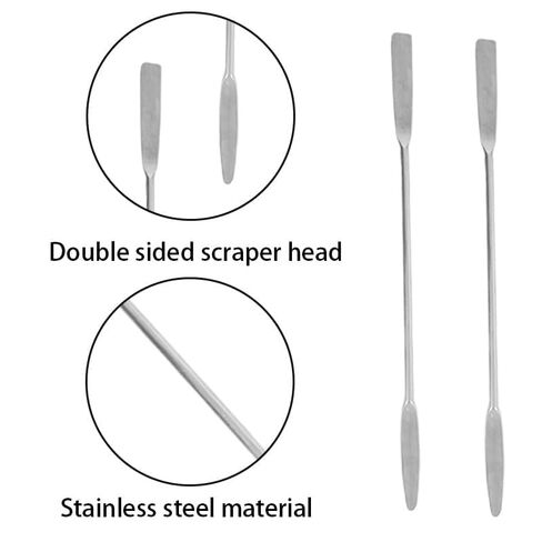 5-Piece Stainless Steel Micro-Scraper Set, Double-Ended Laboratory Spatulas with Square and Round Tips for Cosmetic, Kitchen Use in Saudi Arabia