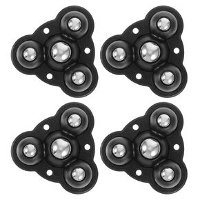 TIDTALEO 4pcs Self-Adhesive Mini Ball Bearing Caster Wheels for Storage Bins and Small Appliances, Smooth Swivel Sticky Pulley Rollers, Black Steel 4-Ball Design for Household Moving in Kuwait