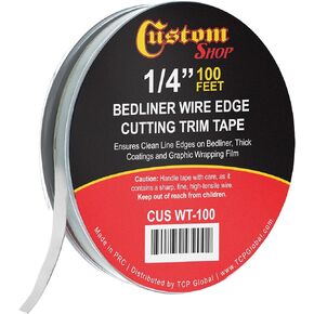 Custom Coat Professional Bedliner Wire Edge Tape, 1/4" x 100ft Roll - Precision Metal Cutting Filament for Spray-On Truck Liners Vinyl Wraps & Thick Epoxy/Urethane Coatings-Achieve Factory-Clean Edge in Saudi Arabia