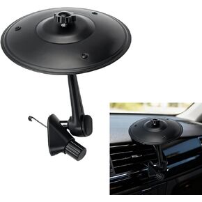 فتحة تهوية الصنج للسيارة، صنج تحطم السيارة الصغير، صنج الطبل لمحبي الموسيقى لتعزيز متعة القيادة، لمعظم المركبات، دوران 360 درجة (أسود) in Kuwait