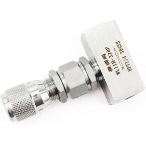1/2 "NPT أنثى 304 صمام الفولاذ المقاوم للصدأ تنظيم التدفق قياس الماء زيت الوقود الضغط العالي (3/8"، NPT Thread_Right نوع الزاوية اليمنى) in Kuwait