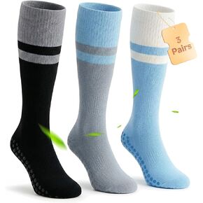 Thick Bamboo Viscose Compression Socks for Men Women (3 Pairs) 20-30 mmHg Non-Slip Knee High Support for Daily in Saudi Arabia