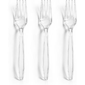 400 Count Heavy Duty Clear Plastic Forks, Solid and Durable Disposable Forks, BPA-Free and Heat Resistant, Premium Disposable Fork for Daily Use and Party in Saudi Arabia
