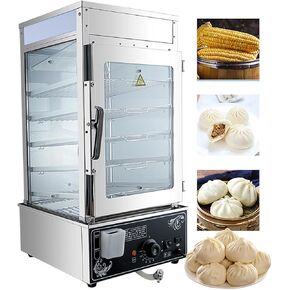Commercial Electric Bun Steamer, Steamed Bread Buns Food Warmers, 1200W Stainless Steel 5-Layer Frame, Temperature:30~110℃, for Steaming Quick-Frozen Steamed Buns in Kuwait