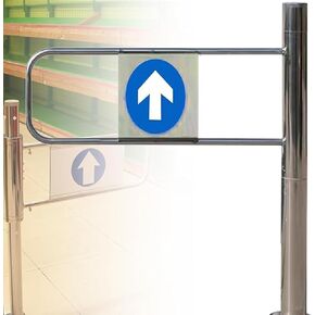 بوابة متأرجحة معدنية عالمية أوتوماتيكية - باب أمان في اتجاه واحد لمحلات السوبر ماركت والمكتبات والمصانع - حل مدخل باللون الفضي مقاس 80 × 97 سم in Kuwait