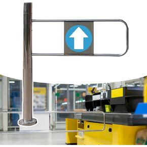 بوابة أمان متأرجحة محملة بنابض لمحلات السوبر ماركت والمستودعات، باب معدني سهل التركيب وإغلاق تلقائي مقاس 60 × 97 سم - مثالي للمكتبات والمداخل ذات المناظر الخلابة in Kuwait