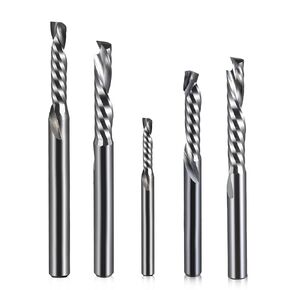 20pcs 3.1 to 6mm Milling Cutter One Flute Spiral CNC Router Bit Up Down Cut Woodwork End Mill Tool(3.175x17x38L) in Kuwait