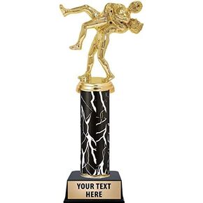 Crown Awards Wrestling Double Male Throw Trophies, Personalized Black Lightning Wrestling Trophy, Custom Engraving Included Prime in Kuwait