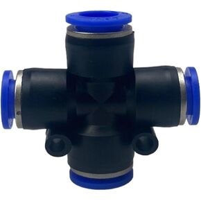 Pneumatic Quick Plugs Element Blue Plastic Air Pipe Cross Four-way PZA4/6/8/10/12 1Pcs(PZA10) in Kuwait